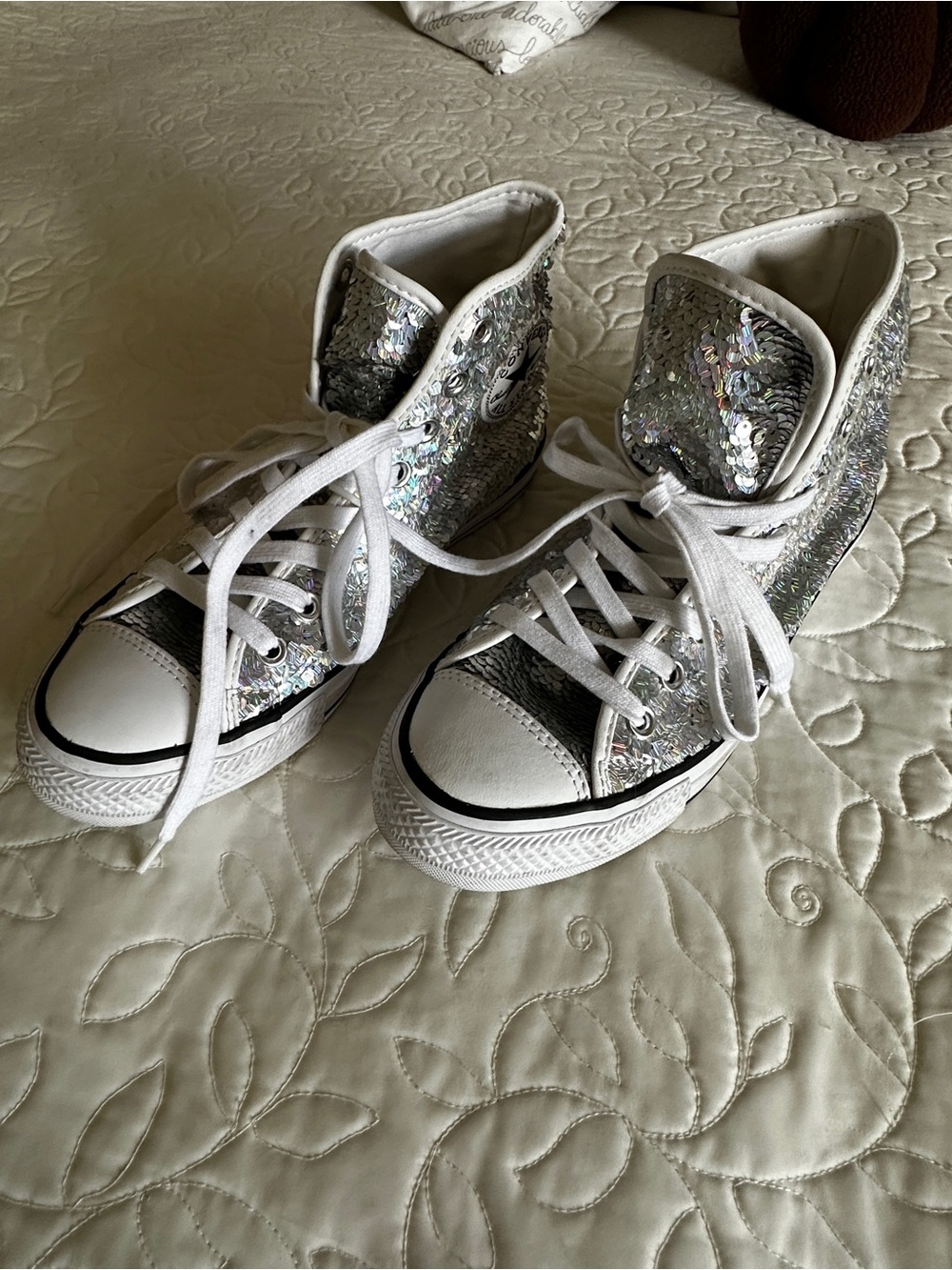 Women’s Converse Sequin High-Top Sneakers with White Accents